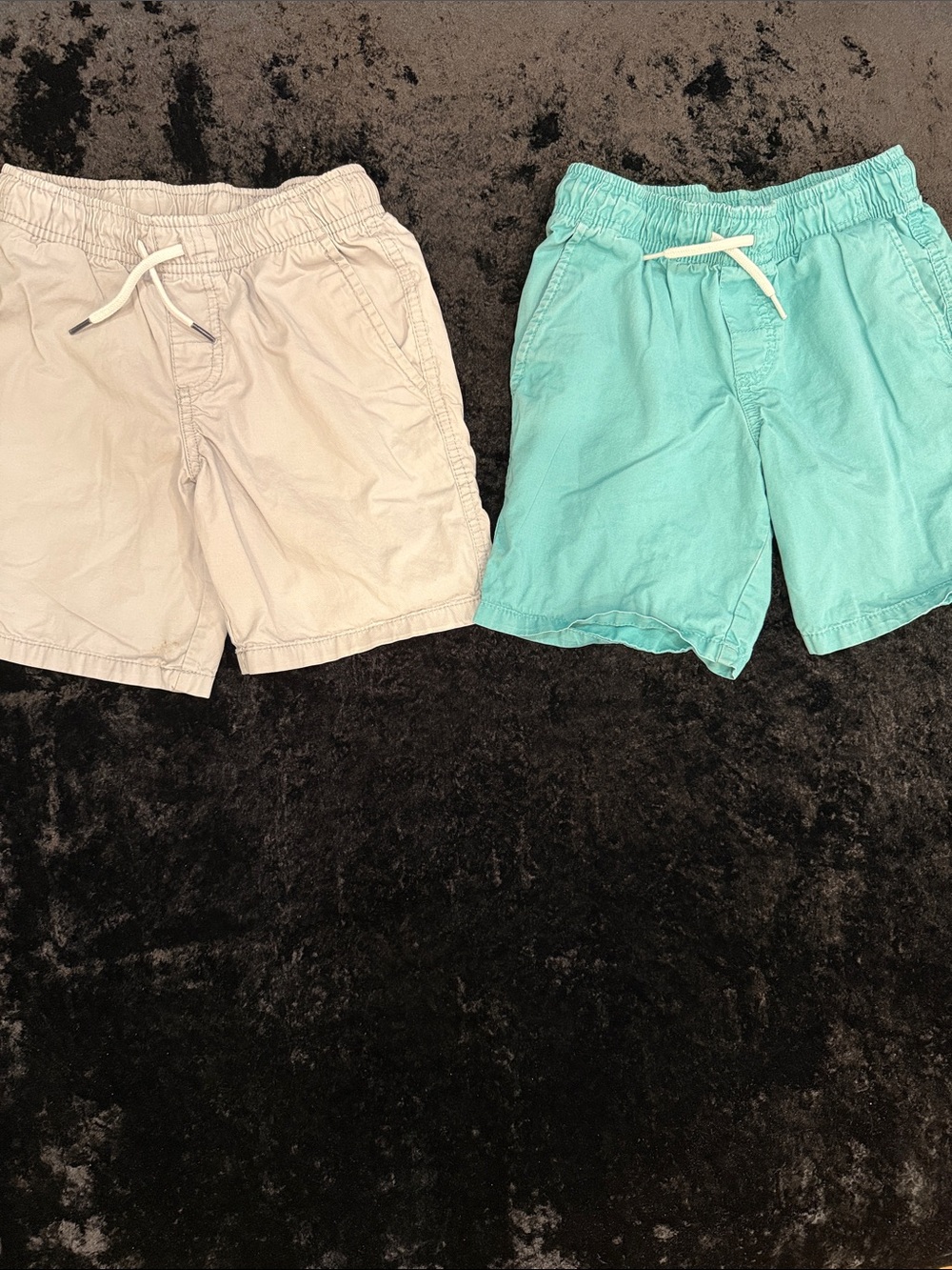 Cat & Jack Kids Drawstring Shorts in Grey/Cream and Aqua
